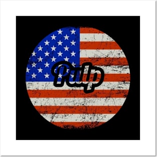 Blur / USA Flag Vintage Style Posters and Art